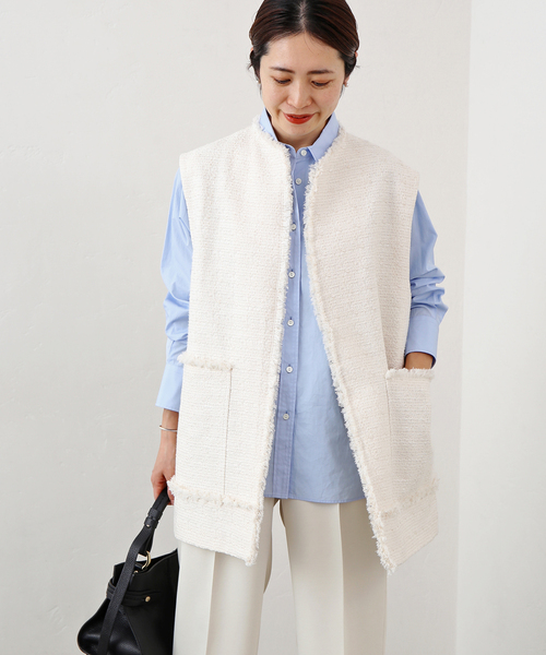 IENA ＆NAVY ドビーツィードジレ IENA（イエナ）の「＆NAVY ドビーツィードジレ（ベスト）」 - WEAR