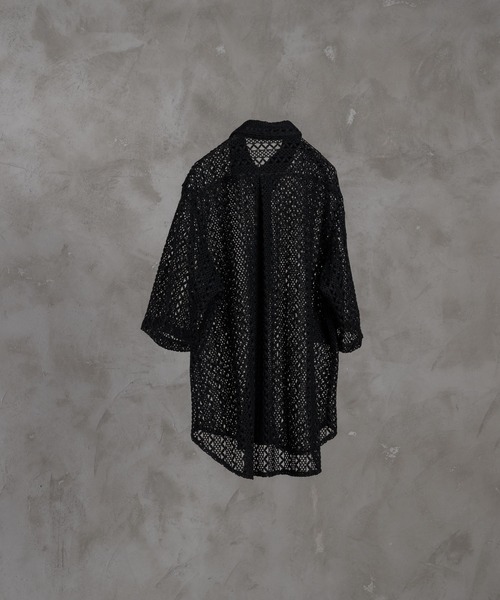 loose silhouette lace/sheer shirt/ルーズシルエットレース