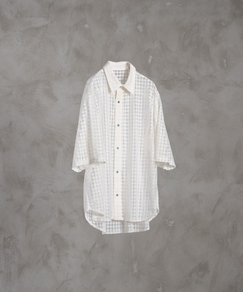 ADRER(アドラー)の「loose silhouette lace/sheer shirt / ルーズシルエットレース/シアーシャツ(シャツ/ブラウス・メンズ・ブラック/ダークブラック/アイボリー/ホワイト・LARGE/MEDIUM/SMALL/X-SMALL)」の9枚目の写真