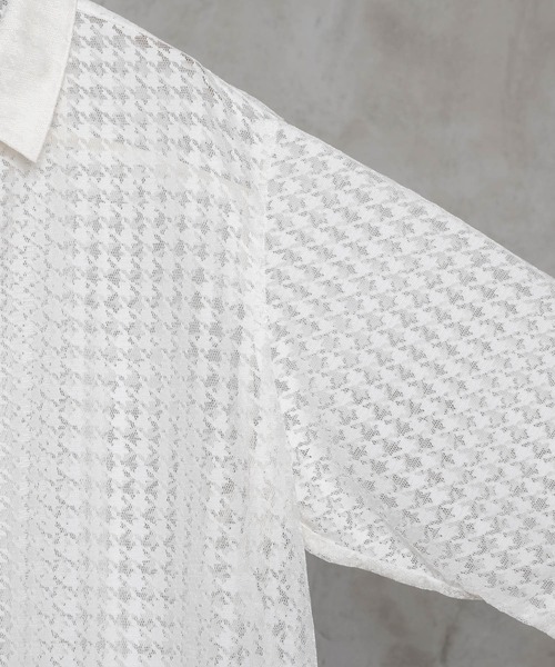 ADRER(アドラー)の「loose silhouette lace/sheer shirt / ルーズシルエットレース/シアーシャツ(シャツ/ブラウス・メンズ・ブラック/ダークブラック/アイボリー/ホワイト・LARGE/MEDIUM/SMALL/X-SMALL)」の13枚目の写真