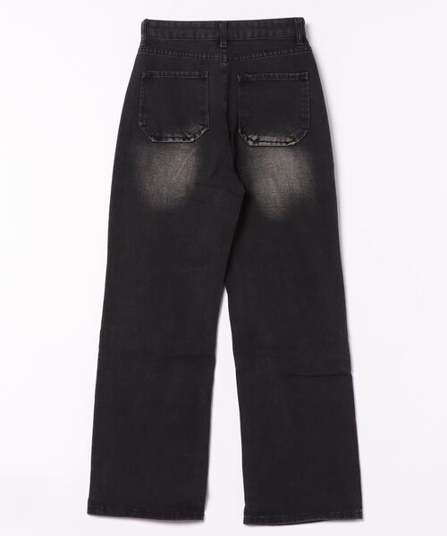 Mayree(メイリー)の「【Mayree】ダメージ ペイント ハイウエスト ストレート ワイドデニムパンツ(デニムパンツ・レディース・ブラック/ブルー・SMALL/MEDIUM/LARGE/X-LARGE)」の9枚目の写真