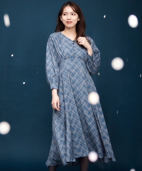 セール】バイアスチェック柄ワンピース（ワンピース）｜12Twelve