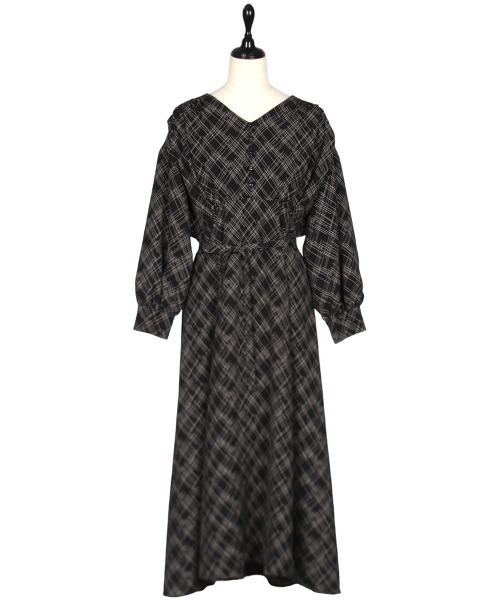 セール】バイアスチェック柄ワンピース（ワンピース）｜12Twelve