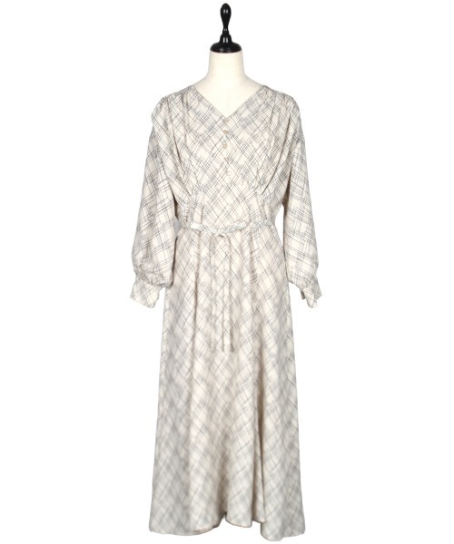 12Twelve Agenda（トゥエルブ　アジェンダ）の「バイアスチェック柄ワンピース（ワンピース・レディース・ブルー/オフホワイト/ブラック・M）」の14枚目の写真