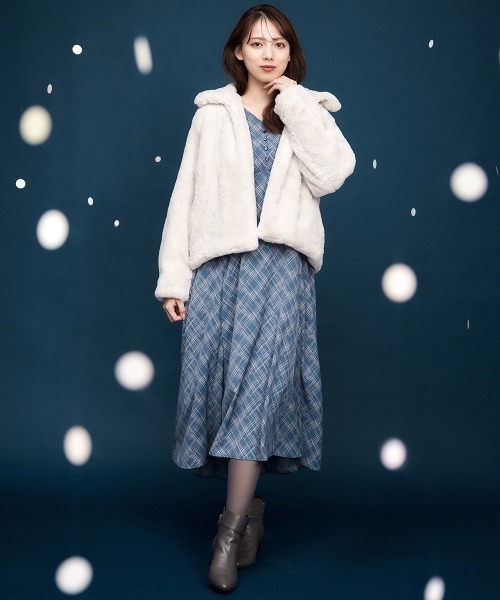 12Twelve Agenda（トゥエルブ　アジェンダ）の「バイアスチェック柄ワンピース（ワンピース・レディース・ブルー/オフホワイト/ブラック・M）」の18枚目の写真