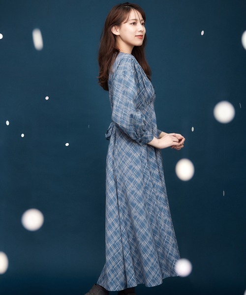 セール】バイアスチェック柄ワンピース（ワンピース）｜12Twelve