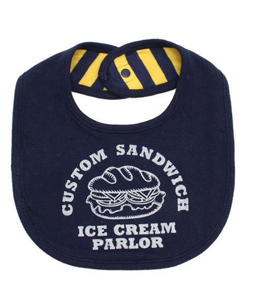 GROOVY COLORS(グルービーカラーズ)の「天竺 SANDWICHI スタイ(スタイ/よだれかけ・キッズ・ネイビー/イエロー/グリーン・FREE)」の1枚目の写真