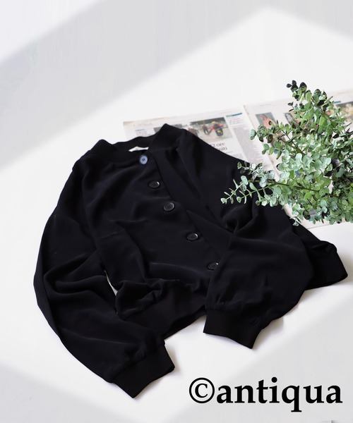 antiqua(アンティカ)の「とろみ生地ジャケット(その他アウター・レディース・ブラック・FREE)」の3枚目の写真