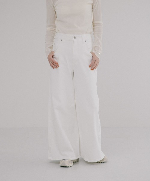 SOMETHING（サムシング）の「『別注』SOMETHING×URBAN RESEARCH　 SUPER LISAWIDE（デニムパンツ・レディース・ライトブルー/ホワイト・SMALL/MEDIUM）」の7枚目の写真