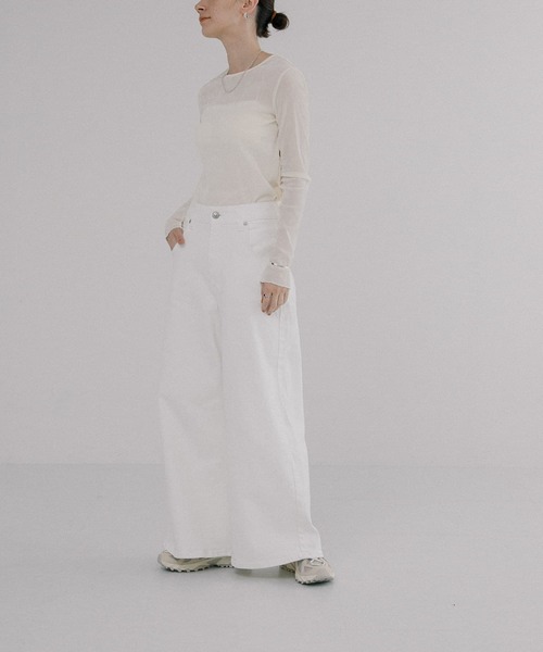 SOMETHING（サムシング）の「『別注』SOMETHING×URBAN RESEARCH　 SUPER LISAWIDE（デニムパンツ・レディース・ライトブルー/ホワイト・SMALL/MEDIUM）」の9枚目の写真