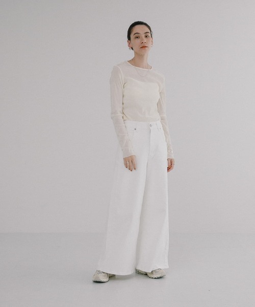 SOMETHING（サムシング）の「『別注』SOMETHING×URBAN RESEARCH　 SUPER LISAWIDE（デニムパンツ・レディース・ライトブルー/ホワイト・SMALL/MEDIUM）」の10枚目の写真