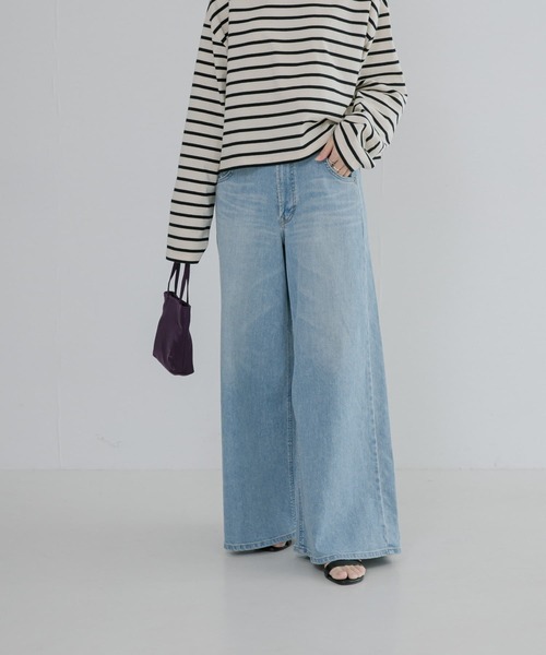 SOMETHING（サムシング）の「『別注』SOMETHING×URBAN RESEARCH　 SUPER LISAWIDE（デニムパンツ・レディース・ライトブルー/ホワイト・SMALL/MEDIUM）」の21枚目の写真