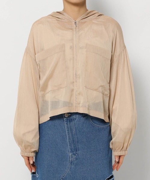 mysty woman（ミスティウーマン）の「ラメシアーパーカー　104433（パーカー・レディース・チャコールグレー/ブルー系その他/ライトベージュ・FREE）」の13枚目の写真