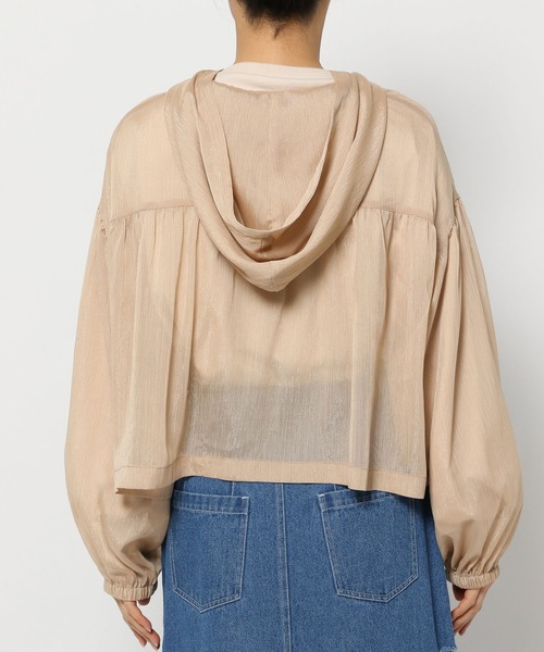 mysty woman（ミスティウーマン）の「ラメシアーパーカー　104433（パーカー・レディース・チャコールグレー/ブルー系その他/ライトベージュ・FREE）」の12枚目の写真