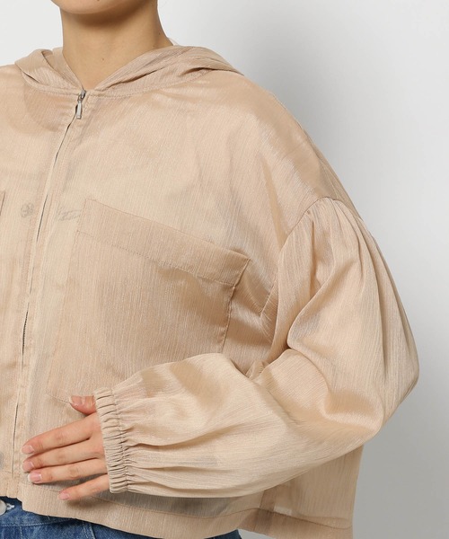 mysty woman（ミスティウーマン）の「ラメシアーパーカー　104433（パーカー・レディース・チャコールグレー/ブルー系その他/ライトベージュ・FREE）」の18枚目の写真