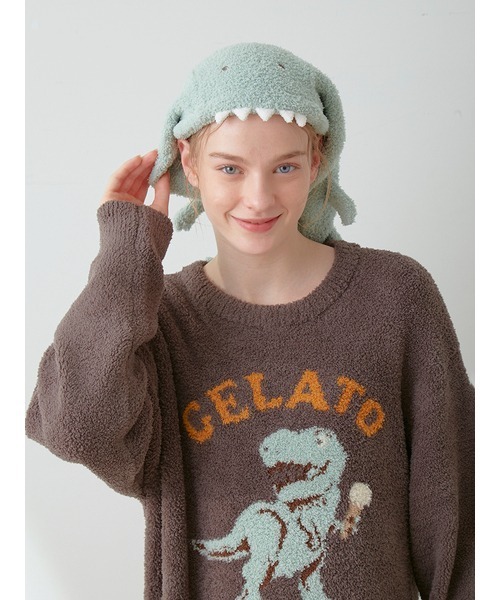 gelato pique Sleep(ジェラートピケスリープ)の「【Sleep】ダイナソー吸水ヘアキャップ(その他ボディ・ヘアケア・レディース・グリーン・FREE)」の6枚目の写真