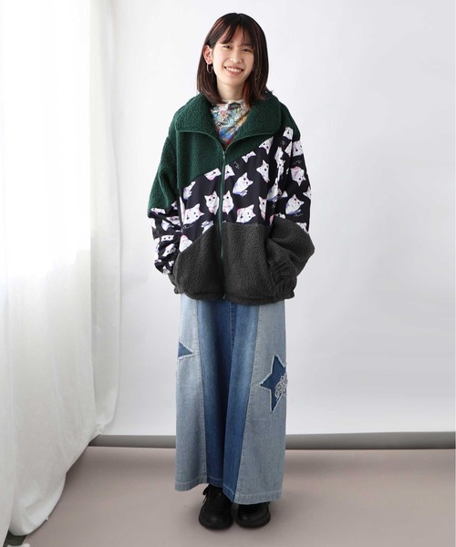 未使用　ScoLarスカラー プードルボア切替ブルゾン スカラーちゃんとキャラ柄 未使用 ScoLarスカラー プードルボア切替ブルゾン スカラーちゃんと