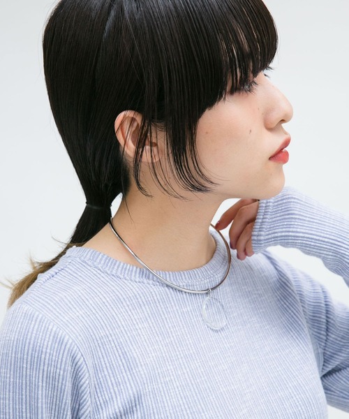 KBF（ケイビーエフ）の「2WAYガラスワントップチョーカー（ネックレス・レディース・クリア/ブルー・ONE）」の8枚目の写真