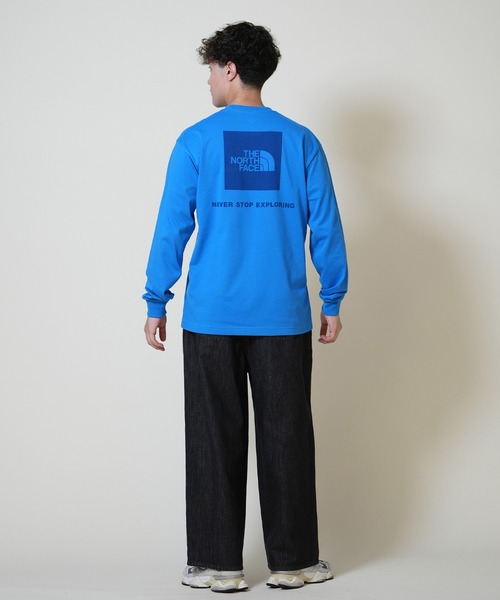 THE NORTH FACE(ザノースフェイス)の「THE NORTH FACE ザ・ノース・フェイス 長袖 Tシャツ ロングスリーブバックスクエアロゴティー NT32442(Tシャツ/カットソー・メンズ・ネイビー/グリーン/ホワイト/ブラック/ホワイト×グレー/スモークグレー/ブラック×ブラック/クリアブルー/ホワイト×ブラック/ミックスグレー/ホワイト×イエロー・M/L/XL/S/XXL)」の21枚目の写真