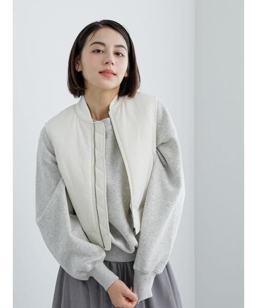 Te chichi(テチチ)の「MA-1ベスト(ベスト・レディース・カーキ/オフホワイト・F)」の4枚目の写真