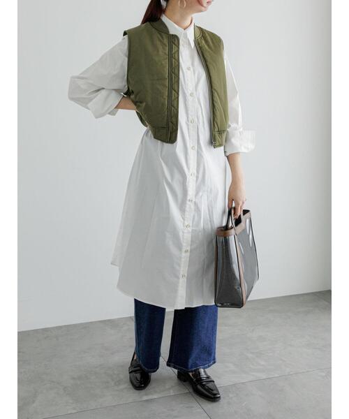 Te chichi(テチチ)の「MA-1ベスト(ベスト・レディース・カーキ/オフホワイト・F)」の20枚目の写真