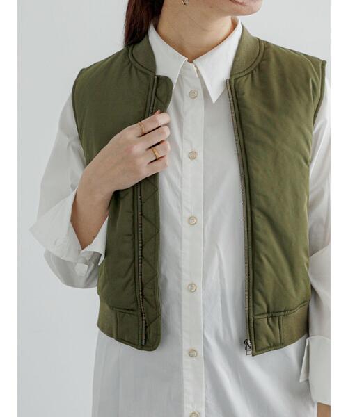 Te chichi(テチチ)の「MA-1ベスト(ベスト・レディース・カーキ/オフホワイト・F)」の19枚目の写真