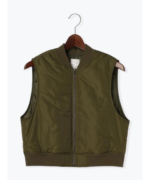 Te chichi(テチチ)の「MA-1ベスト(ベスト・レディース・カーキ/オフホワイト・F)」の15枚目の写真
