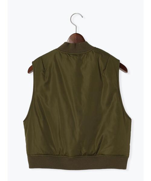 Te chichi(テチチ)の「MA-1ベスト(ベスト・レディース・カーキ/オフホワイト・F)」の14枚目の写真