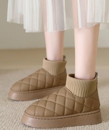 ムートンブーツ キルティング裏起毛ブーツ