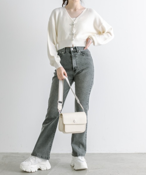 OLIVE des OLIVE(オリーブデオリーブ)の「リボンビジューカーディガン 1041050100(カーディガン/ボレロ・レディース・ブラック/ブラック系その他/オフホワイト/ピンク/サックスブルー・FREE)」の14枚目の写真