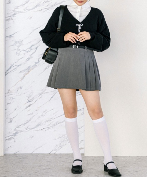 OLIVE des OLIVE(オリーブデオリーブ)の「リボンビジューカーディガン 1041050100(カーディガン/ボレロ・レディース・ブラック/ブラック系その他/オフホワイト/ピンク/サックスブルー・FREE)」の20枚目の写真