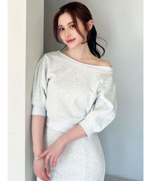 RESEXXY(リゼクシー)の「ミニ裏毛パフスリーブトップス【セットアップ着用可能】(Tシャツ/カットソー・レディース・ベージュ/グレー/ブラック・FREE)」の20枚目の写真
