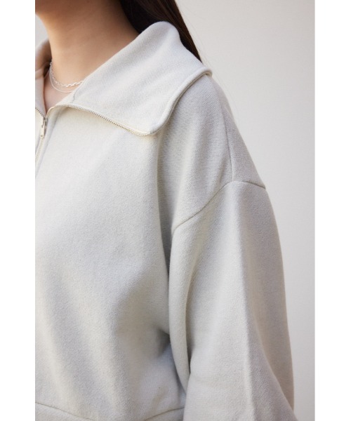 AZUL by moussy(アズールバイマウジー)の「ラメ裏毛ジップアップトップス(スウェット・レディース・グレー/アイボリー/ブラック・FREE)」の11枚目の写真