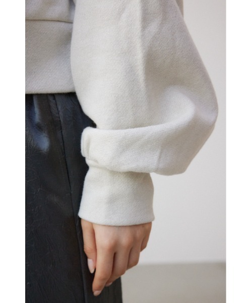 AZUL by moussy(アズールバイマウジー)の「ラメ裏毛ジップアップトップス(スウェット・レディース・グレー/アイボリー/ブラック・FREE)」の12枚目の写真