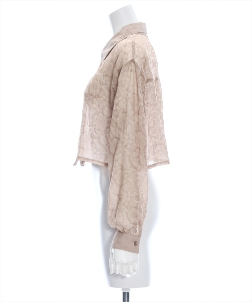 clear（クリア）の「花柄シアーショート丈シャツ（シャツ/ブラウス・レディース・ベージュ/グレー/ライトベージュ・F）」の5枚目の写真