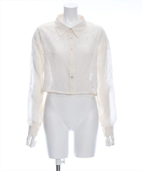 clear（クリア）の「花柄シアーショート丈シャツ（シャツ/ブラウス・レディース・ベージュ/グレー/ライトベージュ・F）」の17枚目の写真
