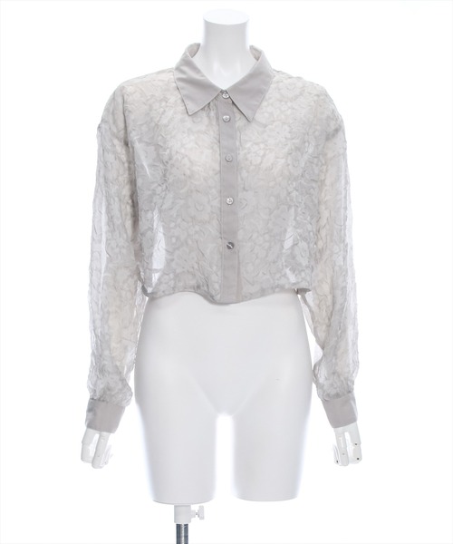 clear（クリア）の「花柄シアーショート丈シャツ（シャツ/ブラウス・レディース・ベージュ/グレー/ライトベージュ・F）」の19枚目の写真
