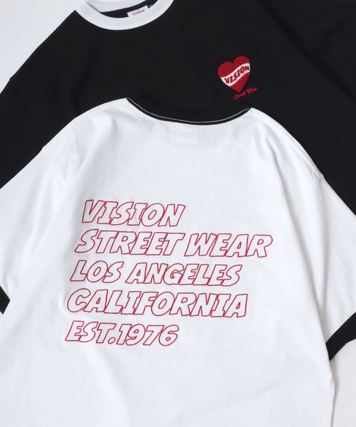 VISION STREET WEAR(ヴィジョンストリートウェア)の「VISION STREET WEAR/ヴィジョンストリートウェア オーバーサイズ グラフィック バックプリント 半袖Tシャツ/リンガーT/レディース メンズ(Tシャツ/カットソー・メンズ・ホワイト/ホワイト系その他/ブラック/ブラック系その他2/ブラック系その他/ホワイト系その他2/ブラック系その他3/ホワイト系その他3/ホワイト系その他4/ホワイト系その他5/チャコール/ブラック系その他4・M/L/LL)」の1枚目の写真