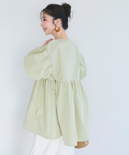 coca(coca)(コカ)の「\ZOZO限定再入荷/お気に入り数7300越え!!パリフワVネックギャザーブラウス(シャツ/ブラウス・レディース・グリーン/ブラック・L/M)」の19枚目の写真