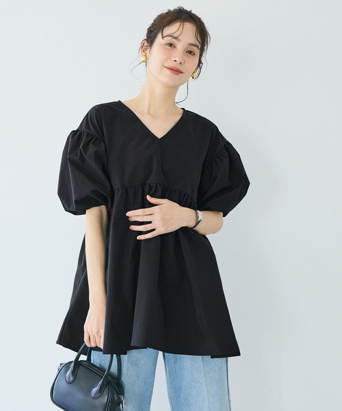 coca(coca)(コカ)の「\ZOZO限定再入荷/お気に入り数7300越え!!パリフワVネックギャザーブラウス(シャツ/ブラウス・レディース・グリーン/ブラック・L/M)」の13枚目の写真