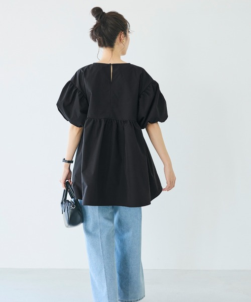 coca(coca)(コカ)の「\ZOZO限定再入荷/お気に入り数7300越え!!パリフワVネックギャザーブラウス(シャツ/ブラウス・レディース・グリーン/ブラック・L/M)」の11枚目の写真