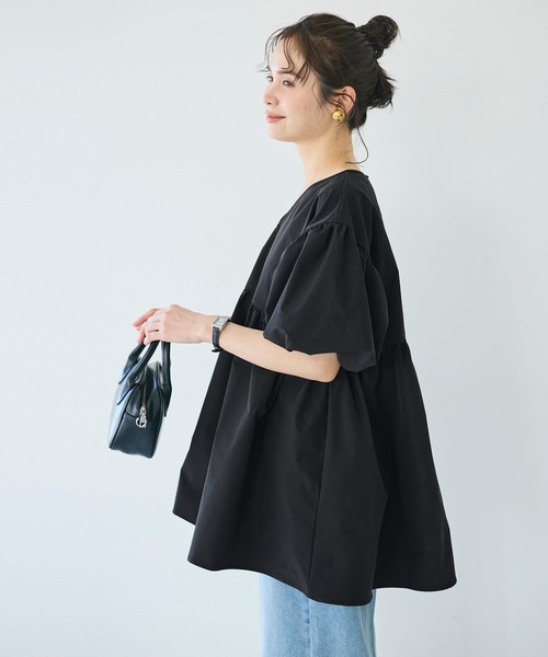 coca(coca)(コカ)の「\ZOZO限定再入荷/お気に入り数7300越え!!パリフワVネックギャザーブラウス(シャツ/ブラウス・レディース・グリーン/ブラック・L/M)」の10枚目の写真
