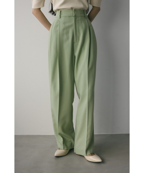 STYLEMIXER（スタイルミキサー）の「ベーシックツータックパンツ ロング（スラックス・レディース・ライトグレー/ネイビー/ミント/アイボリー・SMALL/MEDIUM）」の3枚目の写真