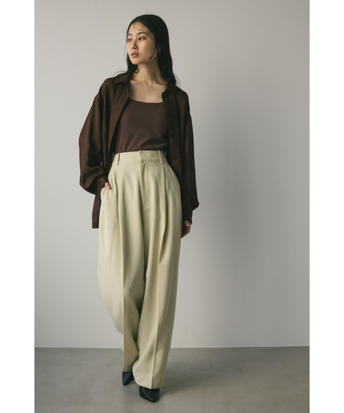 STYLEMIXER（スタイルミキサー）の「ベーシックツータックパンツ ロング（スラックス・レディース・ライトグレー/ネイビー/ミント/アイボリー・SMALL/MEDIUM）」の8枚目の写真
