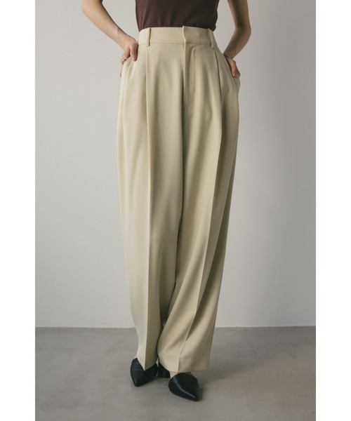 STYLEMIXER（スタイルミキサー）の「ベーシックツータックパンツ ロング（スラックス・レディース・ライトグレー/ネイビー/ミント/アイボリー・SMALL/MEDIUM）」の9枚目の写真