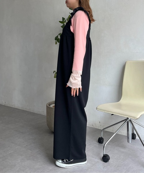 prose verse(プロズヴェール)の「【MOMO SELECT】フリルショルダーオールインワン(つなぎ/オールインワン・レディース・ブラック・MEDIUM/MP/MT)」の12枚目の写真