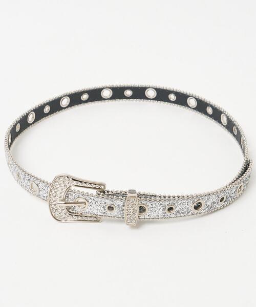 WEGO(ウィゴー)の「WEGO/ビジューバックルラメベルト(ベルト・レディース・ブラック/シルバー/ピンク・FREE)」の8枚目の写真