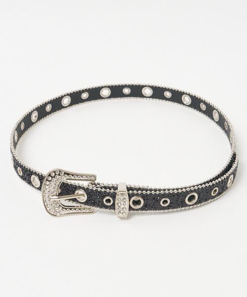 WEGO(ウィゴー)の「WEGO/ビジューバックルラメベルト(ベルト・レディース・ブラック/シルバー/ピンク・FREE)」の9枚目の写真