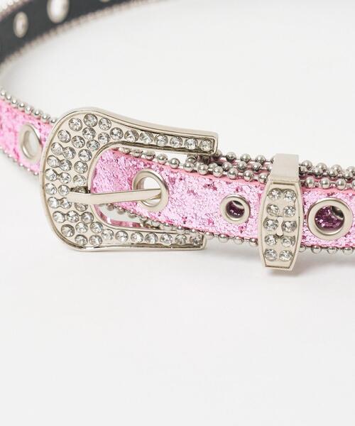 WEGO(ウィゴー)の「WEGO/ビジューバックルラメベルト(ベルト・レディース・ブラック/シルバー/ピンク・FREE)」の10枚目の写真