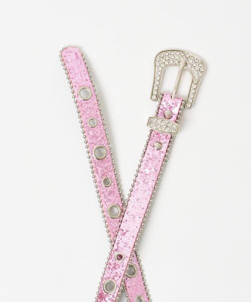 WEGO(ウィゴー)の「WEGO/ビジューバックルラメベルト(ベルト・レディース・ブラック/シルバー/ピンク・FREE)」の11枚目の写真